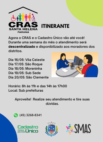 CRAS Itinerante inicia nesta segunda-feira em Vila Celeste (vídeo)